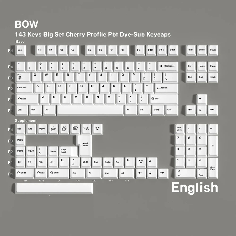 KT BOW — PBT Keycap Set | ISO-UK | Cherry